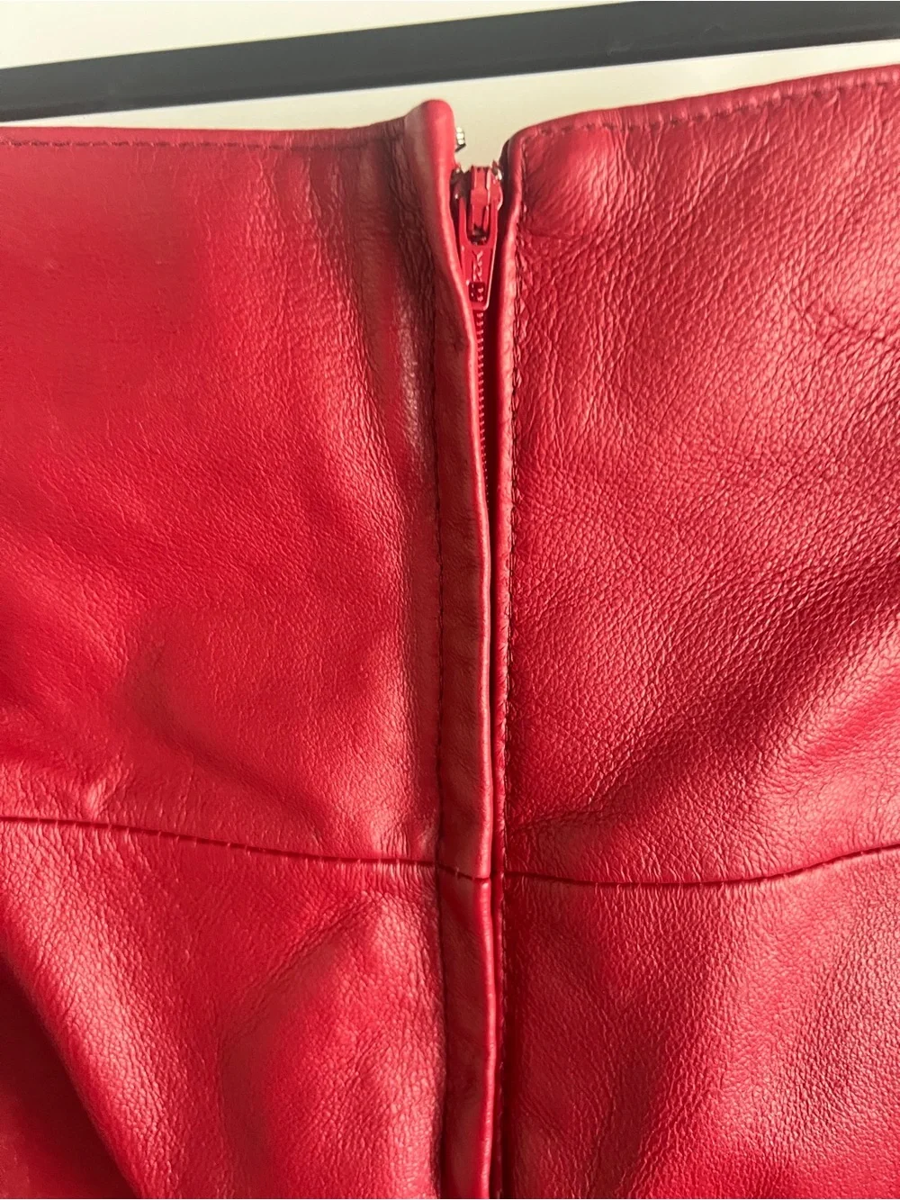 Vintage Newport News Red Leather Blazer and Skirt Set